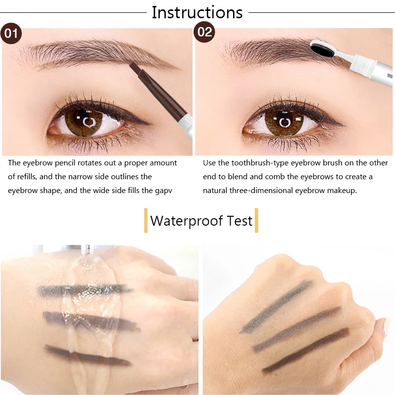 3 шт./лот новый карандаш для бровей NOVO водостойкий стойкий тинт натуральный набор