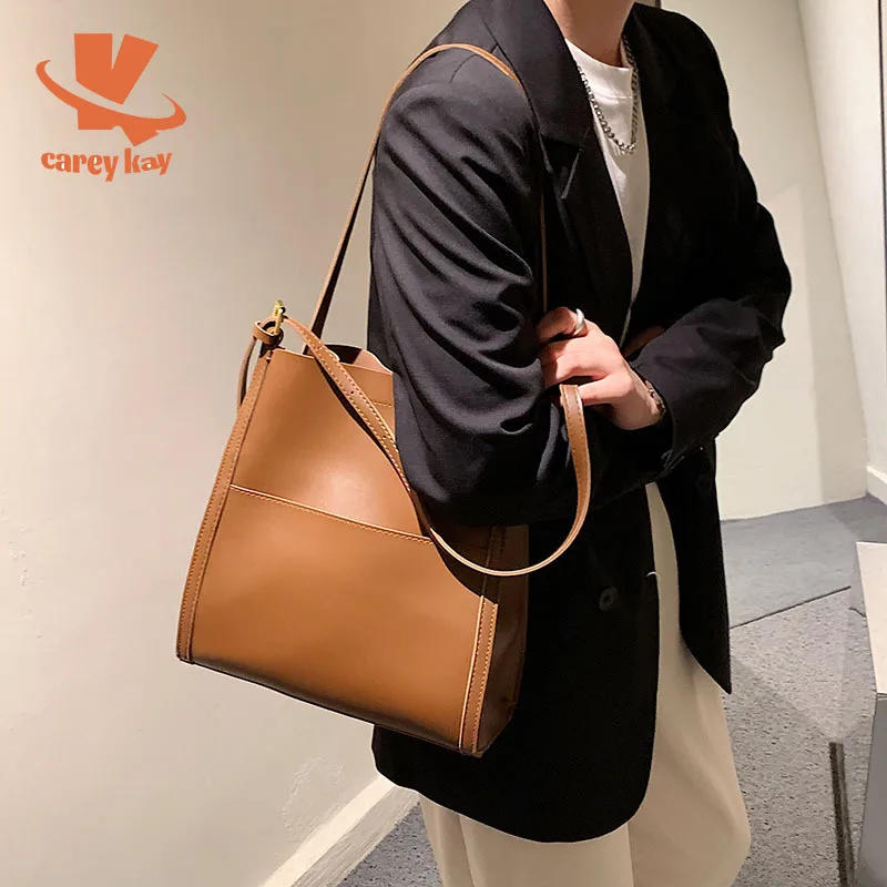 

CAREY KAY Women Large-Capacity Retro Tote Bags Fashion High-Quality Soft Shoulder Bags Commuter Luxury Designer Handbags Purse