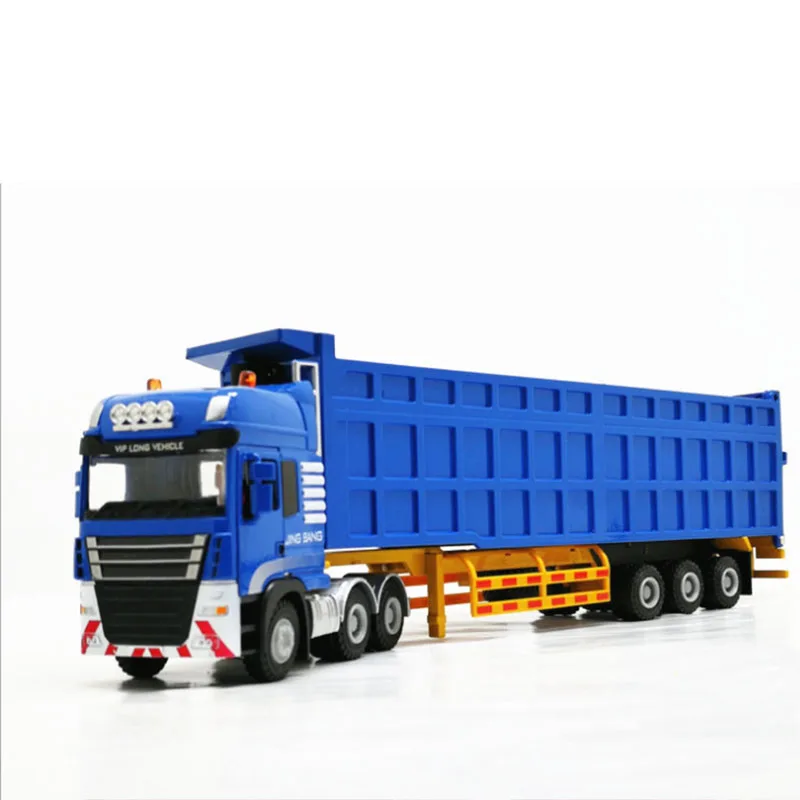 1:50 Alloy Metal Truck Trailer Container High Simulation Diecast Model Engineering Vehicle Toy Gifts For Kids collection | Игрушки и