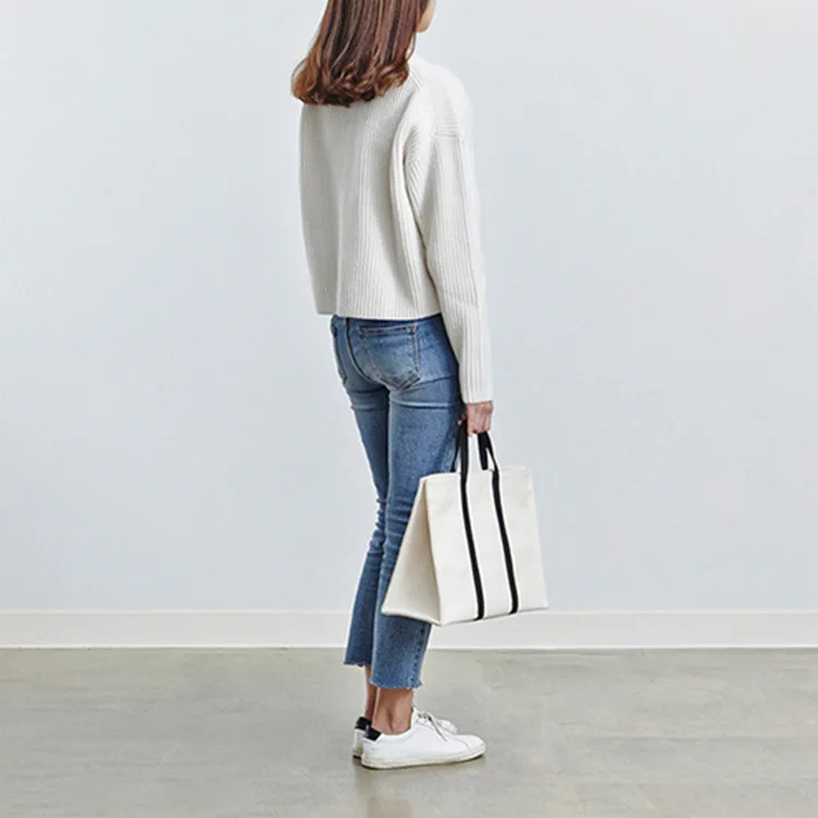 

NEW-Fashion Casual Clutch Bag Ladies Handbag Simple Canvas Reusable Shopping Bag Tote Bag