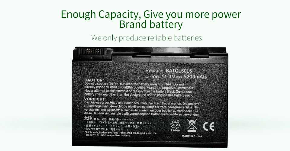 ApexWay 11,1 V 4400mAh лаптоп черный батарея для acer BATBL50L6 BATBL50L4 BATCL50L6 для TravelMate 2492 2493 4200 4202 4280