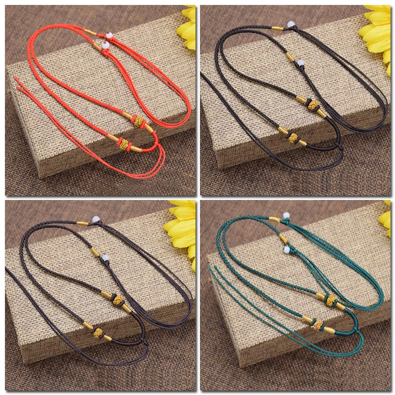 

Jade Thread Hand-woven Bracelet Beaded Pendant Lanyard Woman Thread Matte Rope Jewelry Making Necklace Rope Accessories