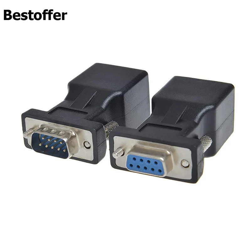

DB9 последовательный порт RS232 мама/Папа к RJ45 сетевой адаптер COM порт к Cat5e/6 LAN Ethernet порт конвертер
