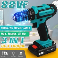 88vf electric drill impact drill cordless screwdriver lithium battery cordless drill wrench wireless electric drill set for home