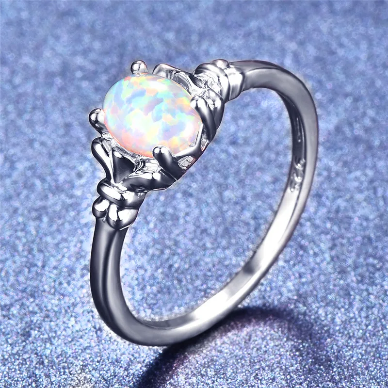 Женское Обручальное Кольцо Boho фиолетовое голубое белое огненное Опаловое кольцо