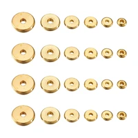 180pcsbox mixed size charm spacer beads golden flat round loose beads for diy jewelry making bracelet findings