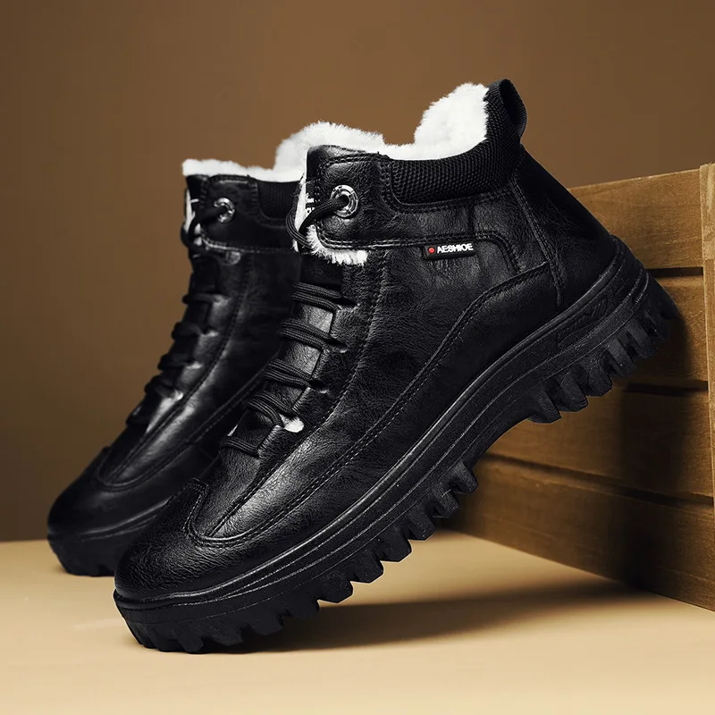 

Ботинки мужские зимние на толстой подошве, с плюшевой подкладкой, KA4133