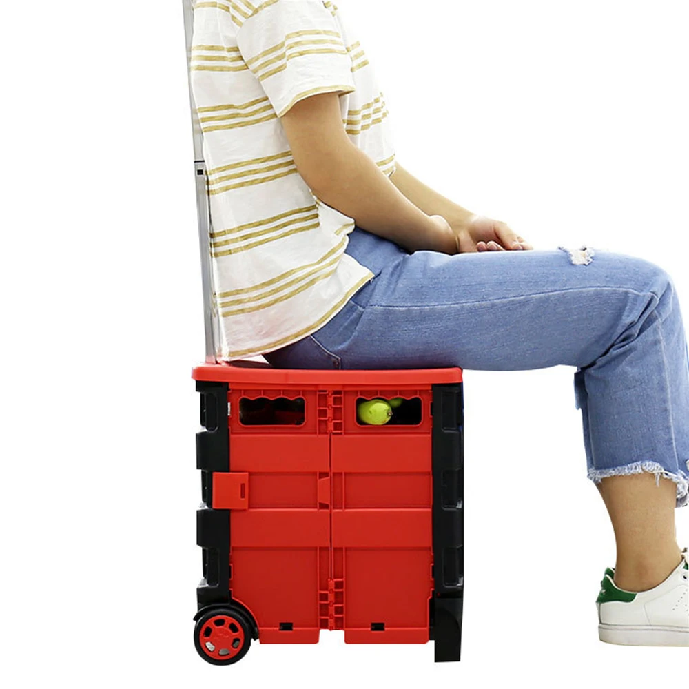 Горячая 45л портативная корзина складная сумка тележка для шоппинга Складная