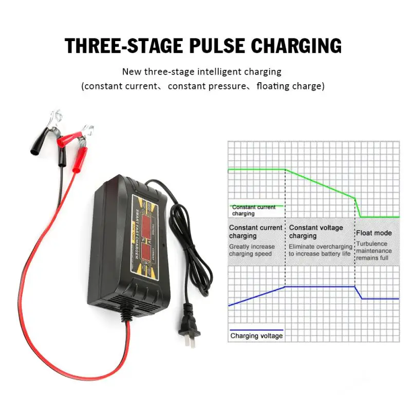 12V 6A умный автоматический автомобильный Батарея-зарядные устройства цифровой