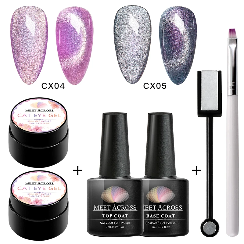 MEET ACROSS 5 мл Магнитный Гель лак для Ногтей Сияющий ногтей с эффектом кошачий глаз