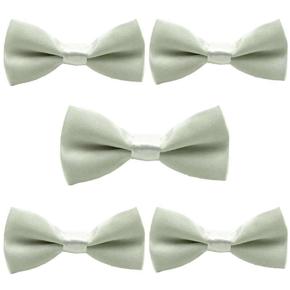White-5 PCS 5 шт., Детские однотонные вечерние галстуки-бабочки для маленьких мальчиков, регулируемый галстук-бабочка YYTIE1005 - Цвет: White-5 PCS