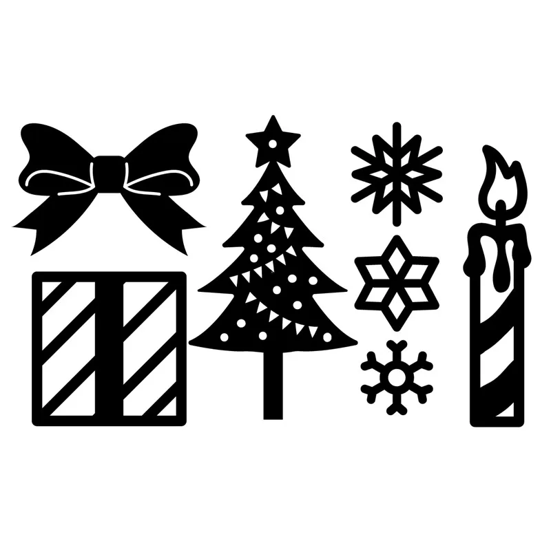 Naifumodo Christmas Tree Dies Gift Box Metal Cutting Scrapbooking for Card Making DIY Embossing Cuts Craft Letter | Дом и сад