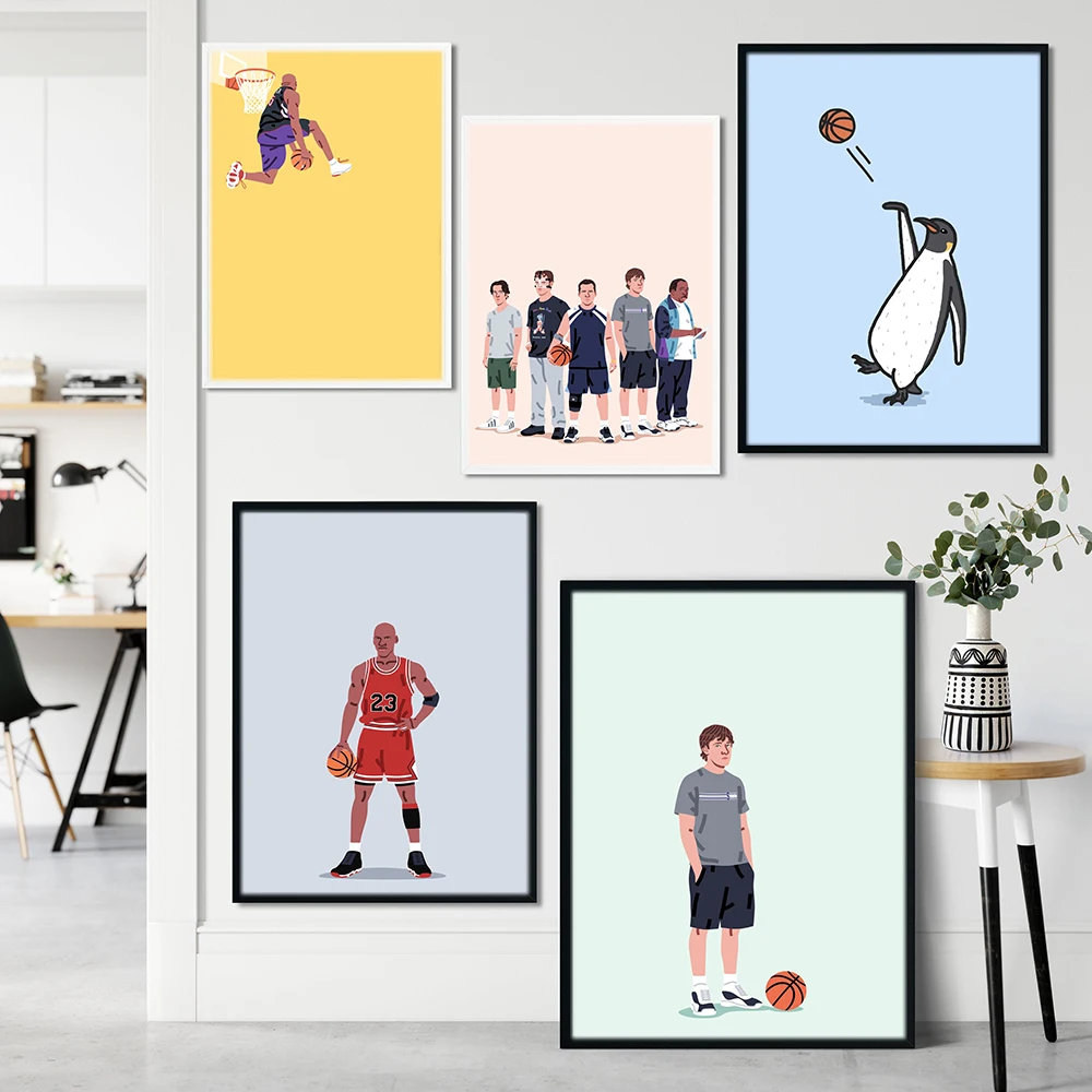 

Canvas Painting Print Funny Basketball Player Wall Art Balling Dream Team Poster Home Decor Nordic Modular Pictures Living Room