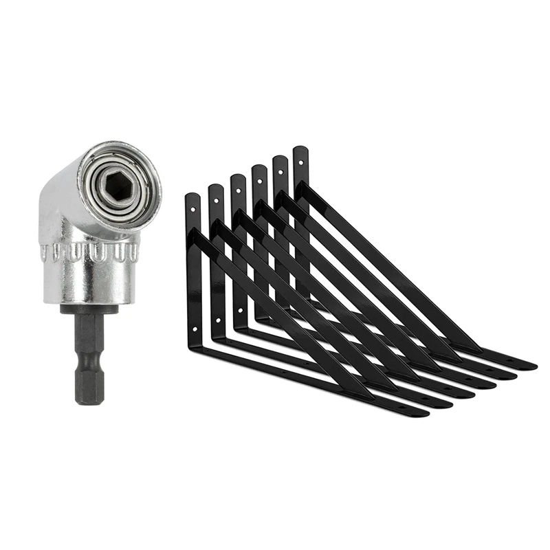 

2PCS Right Angle Drill,105 Degree Multifunction Right Angle Driver With Heavy Duty Shelf Bracket,Support Corner Brace Joint Righ
