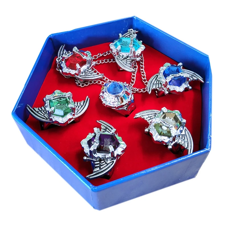 7 шт./компл. kateкё Hitman Reborn Vongola Аниме Косплей кольца Крылья модные ювелирные изделия