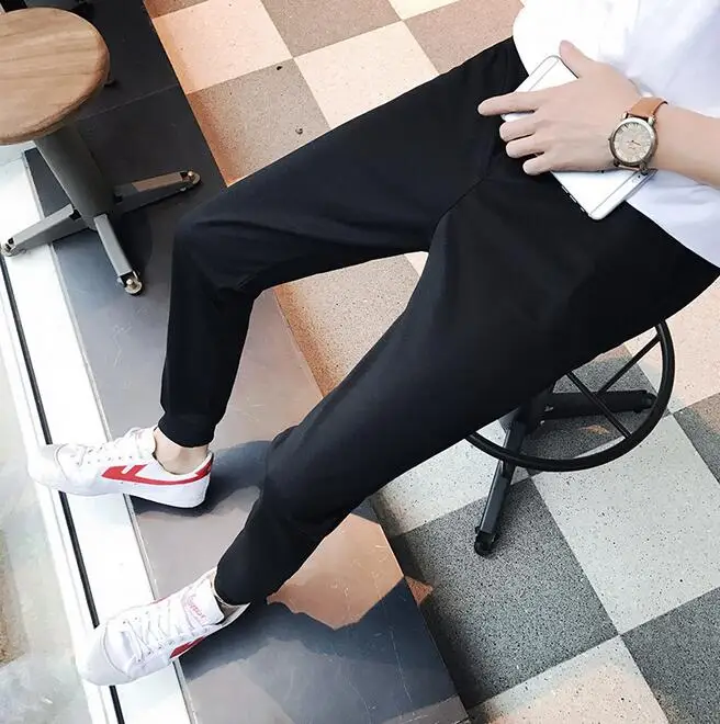 

New style Men's fashion slim solid color casual pants Trousers