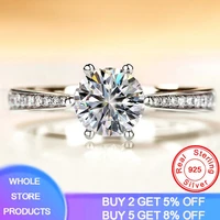 yanhui women wedding ring new design six claw silver ring crystal zircon ring womens clothing jewelry with christmas present