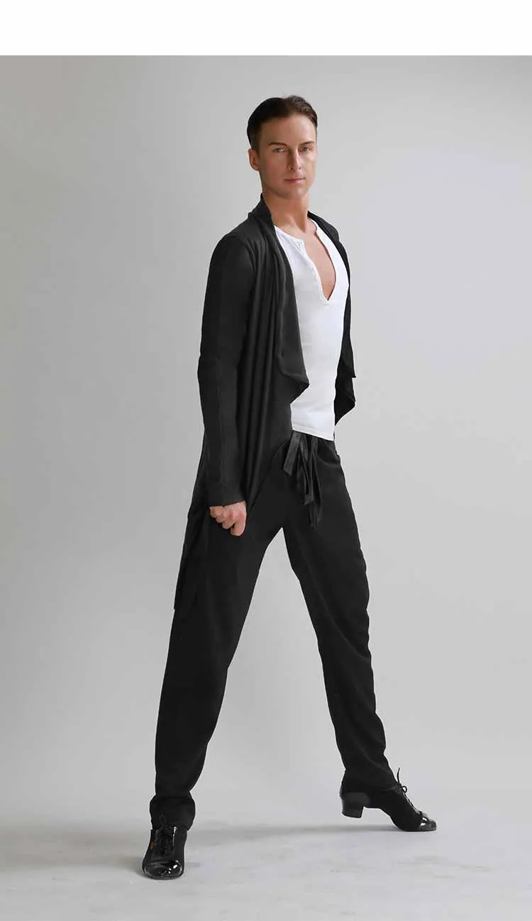 Economic Latin Dance Shirts For Males Black Latin Tops Men Adult Teacher Professional Ballroom Hot Sale Wild Cardigan Wear PY209