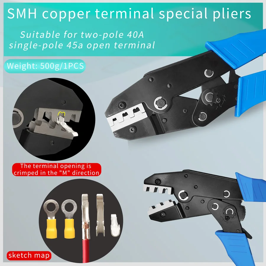 Клещи для опрессовки челюсть ширина 4 мм плоскогубцы 230 2 5-6.0mm ² 20-10AWG HS-40J клещи