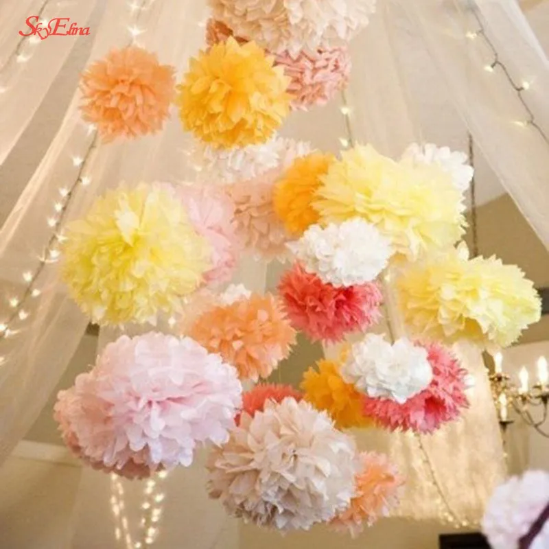 Лидер продаж 6 дюймов помпон из бумажной салфетки бумажных помпонов украшение
