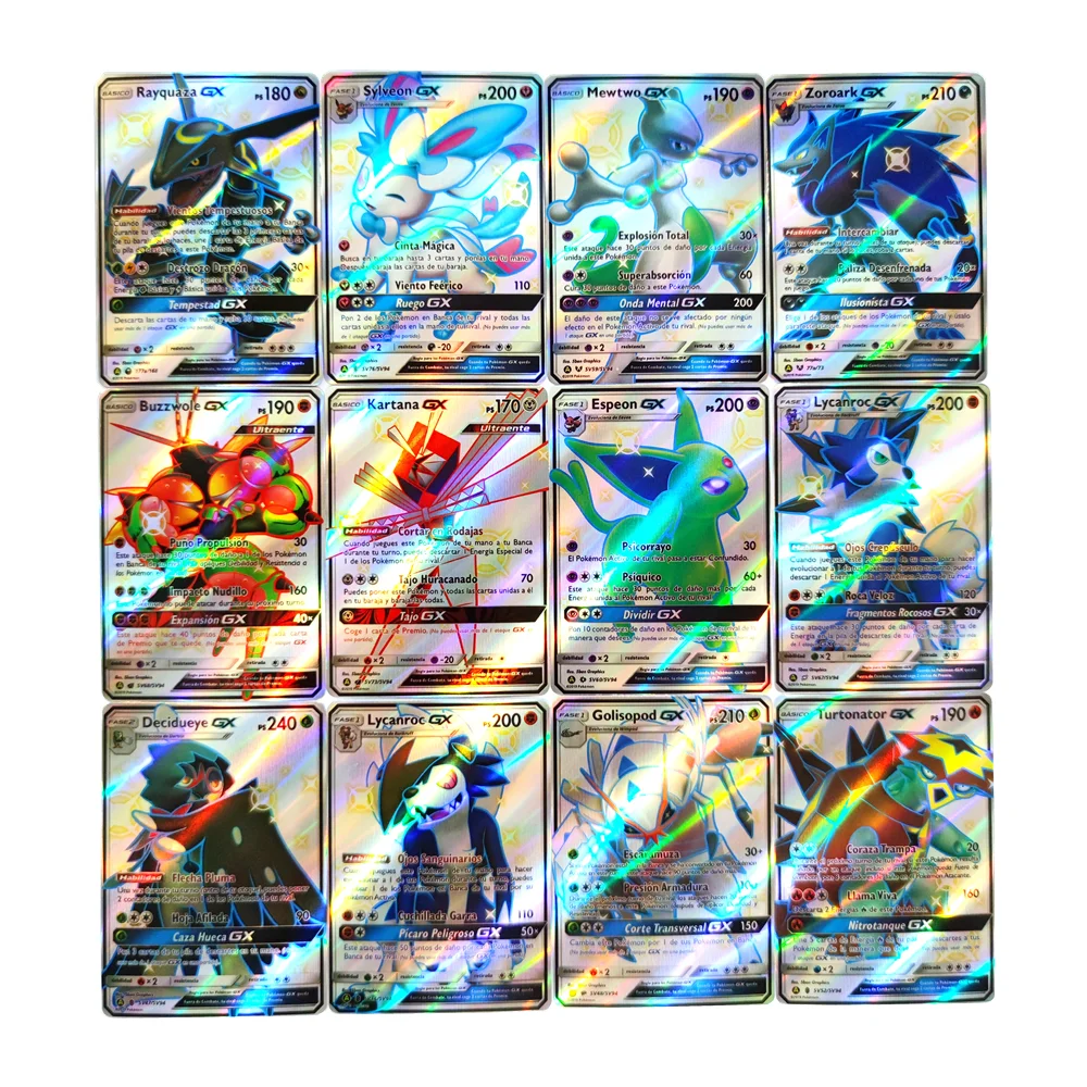 2021 новые испанские блестящие карты Pokemon команда GX VMAX тренировочная энергия