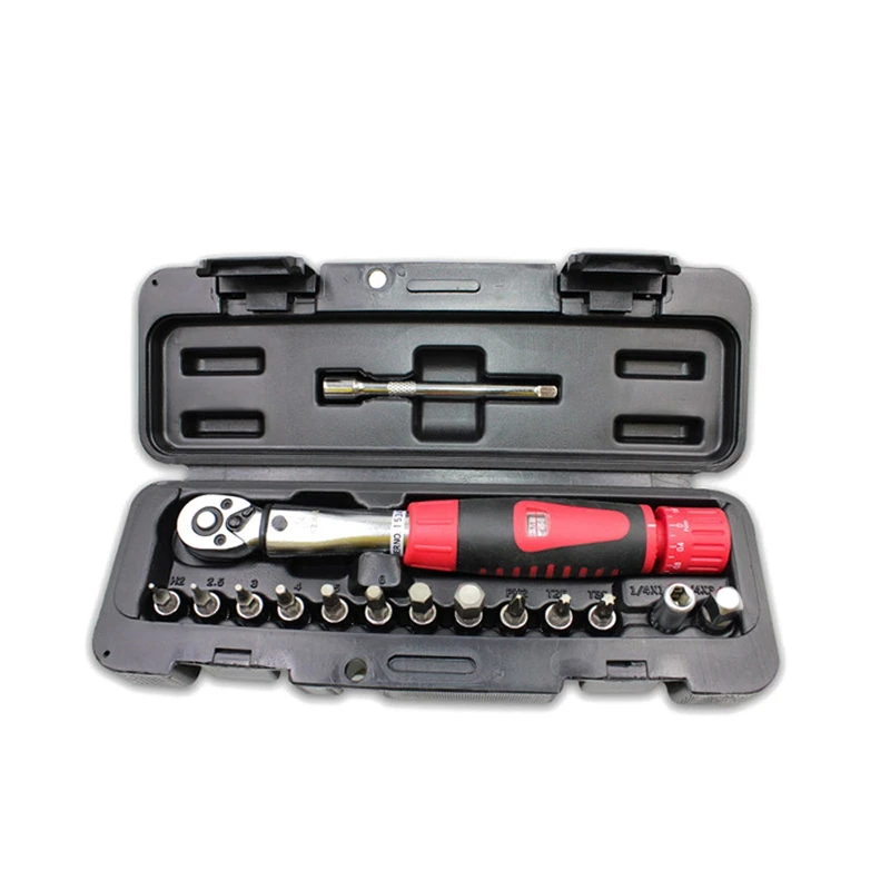 

Preset Torque Wrench Kits for Bicycles Mini Tool Adjustable Torque Wrench Sets 2-24Nm Ergonomic Cycling Tools Tool Kit