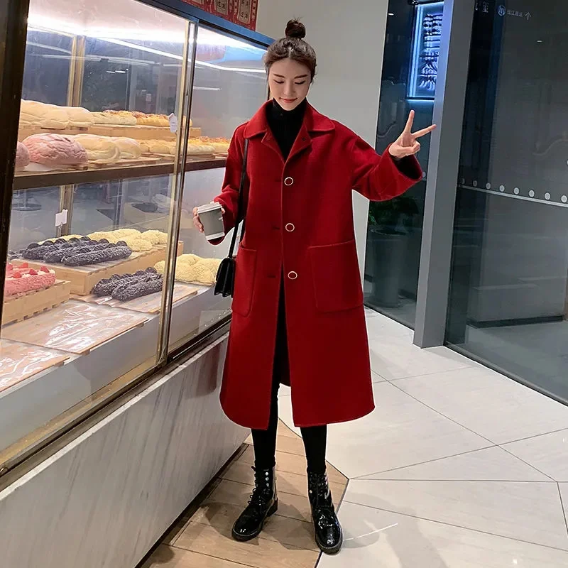 Куртка женская шерстяная на пуговицах средней длины осень/зиму A746 | Женская