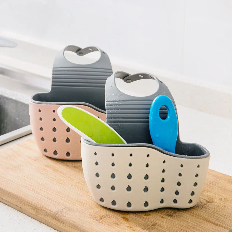 

Kitchen Sink Sponge Storage Hanging Basket Adjustable Sponge Drain Rack Faucet Storage Hanging Rack