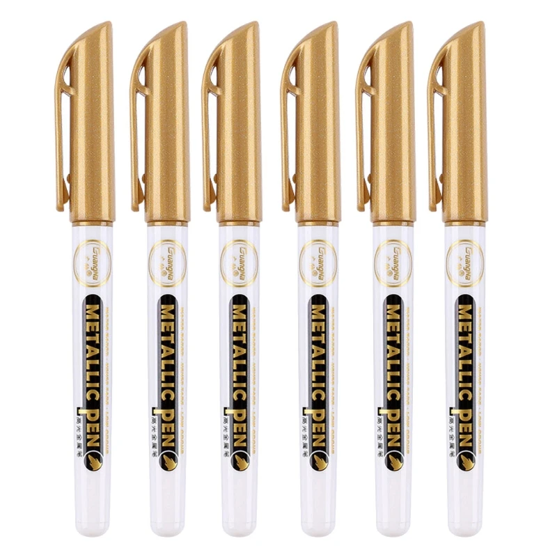 

6Pcs Epoxy Resin Drawing Pen Acrylic Paint Highlights Metallic Permanent Marker N58F