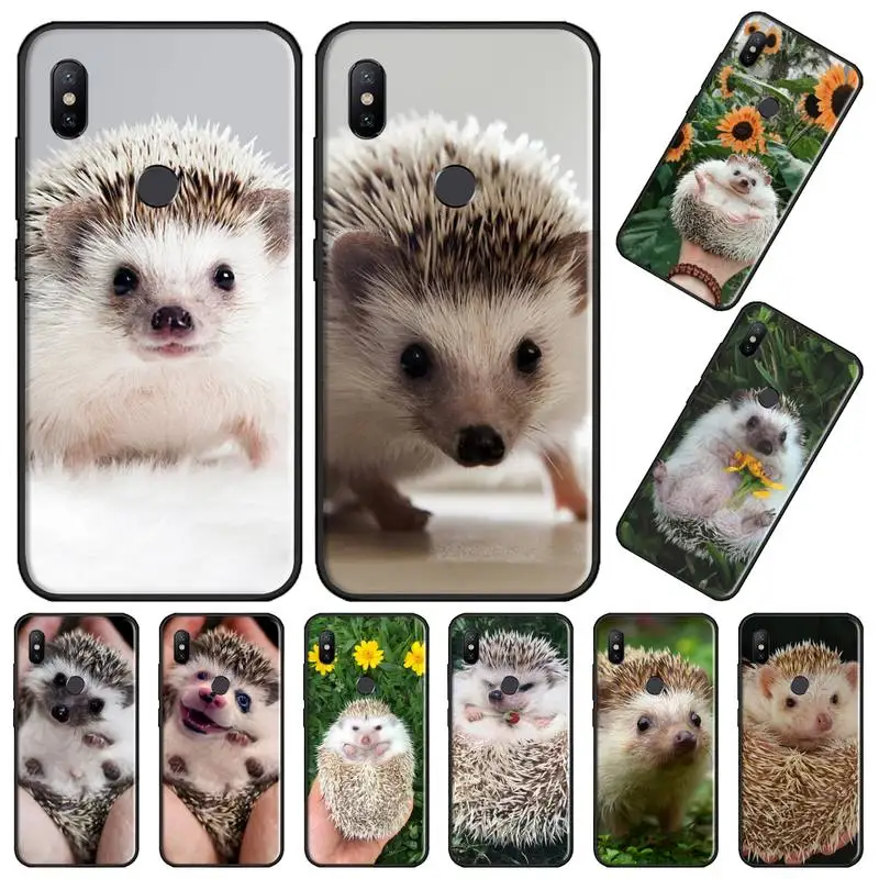Милый чехол для телефона с изображением животного Ежика kawaii Xiaomi Redmi 4x5 plus 6A 7 7A 8 10 mi8