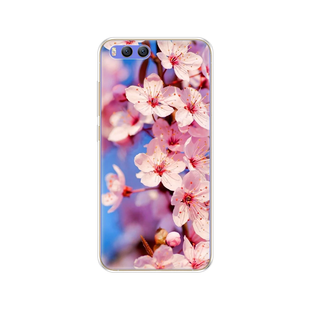 TPU soft Phone Case For xiaomi Mi 6 Case Cover for xiaomi Mi6 Case Phone Cover Xiomi Case Soft Silicone Shell for xiaomi6 flower