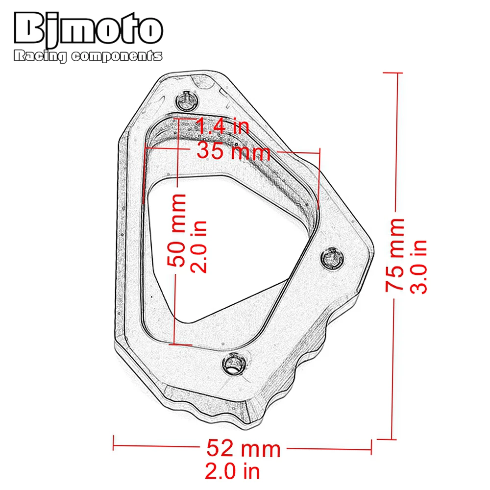 Мотоцикл Запчасти увеличитель боковой стойки удлинитель подставки Plate площадку
