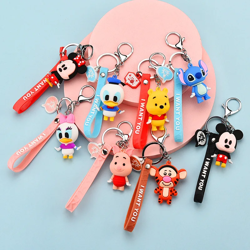 

Disney Cartoon Cute Mickey Minnie Stitch Keychain Bag Pendant