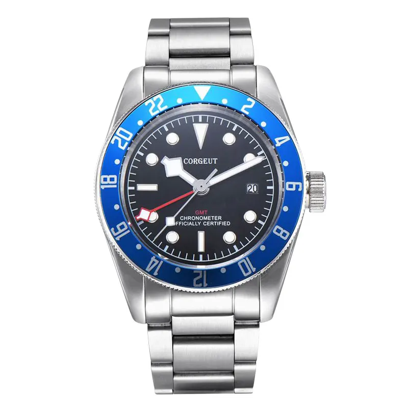 

GMT41MM Men Watch Blue Bezel Sapphire Sterile Top Brand Mechanical 3804 Automatic Military Sport Calendar Clock 316L Steel Belt