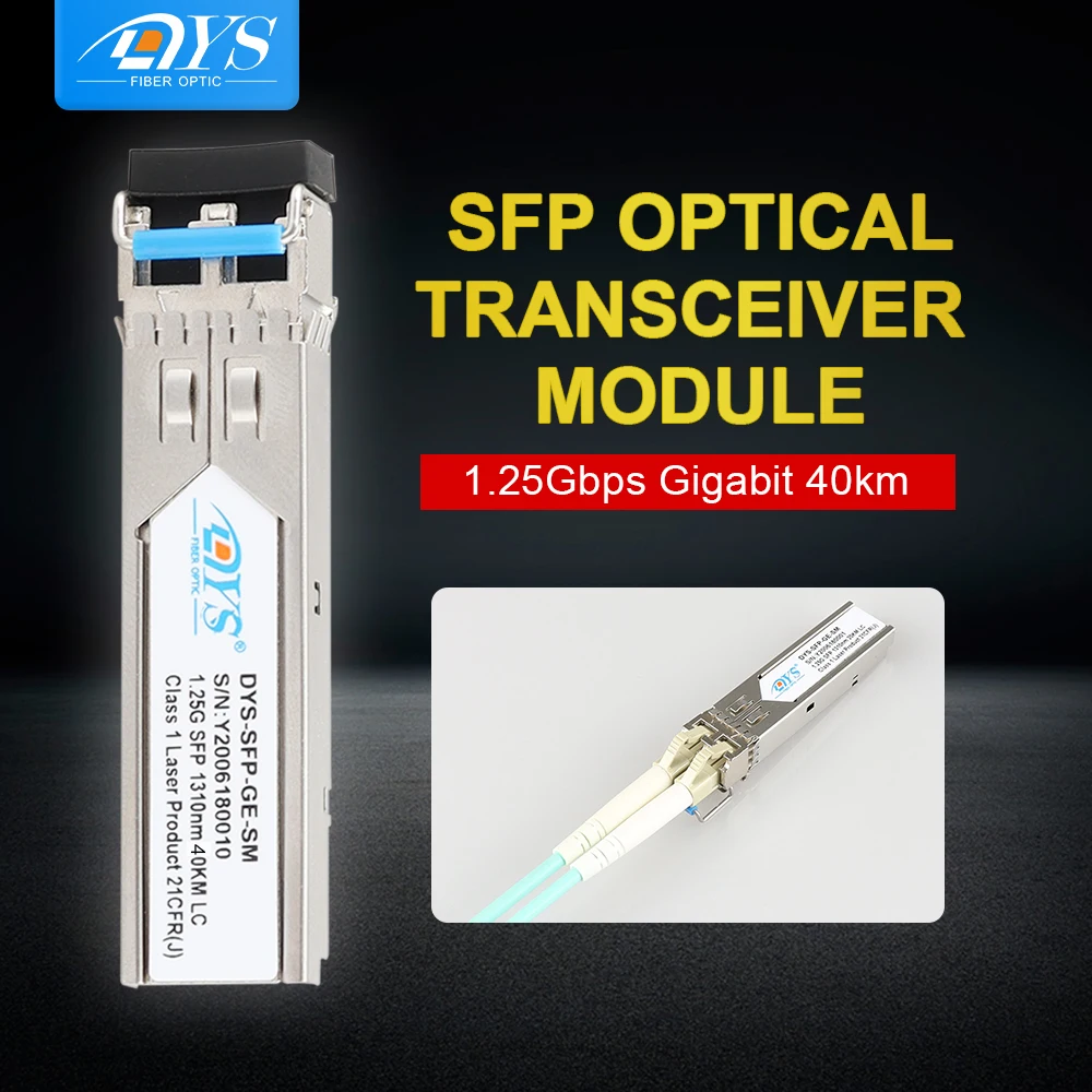 

10pcs 1.25G 40km 1310nm Duplex LC Fiber Optic SFP Module Compatible with SFP Cisco/Mikrotik Switch