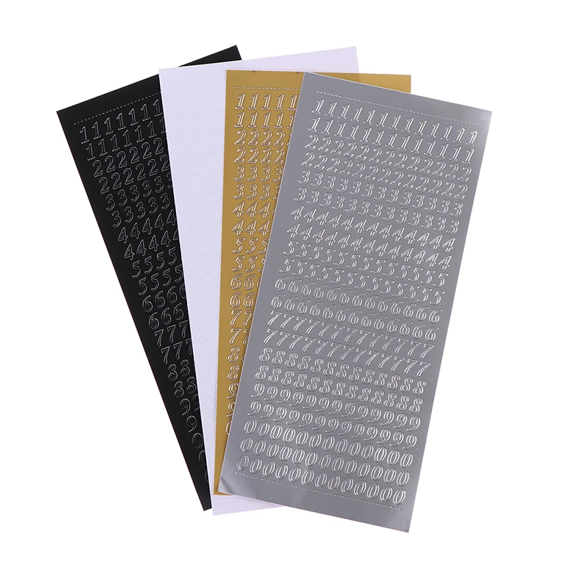 

1pcs Bronzing Gold Silver Letter Number Decorative Stickers for DIY Idol Card