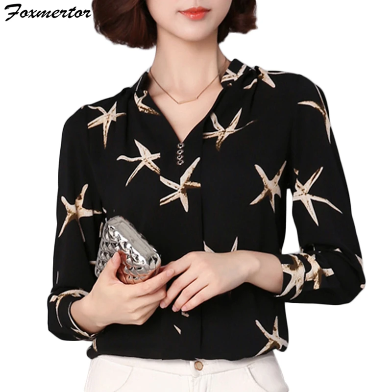 2021 блузки весна лето осень женский с длинным рукавом Блузка размера плюс для