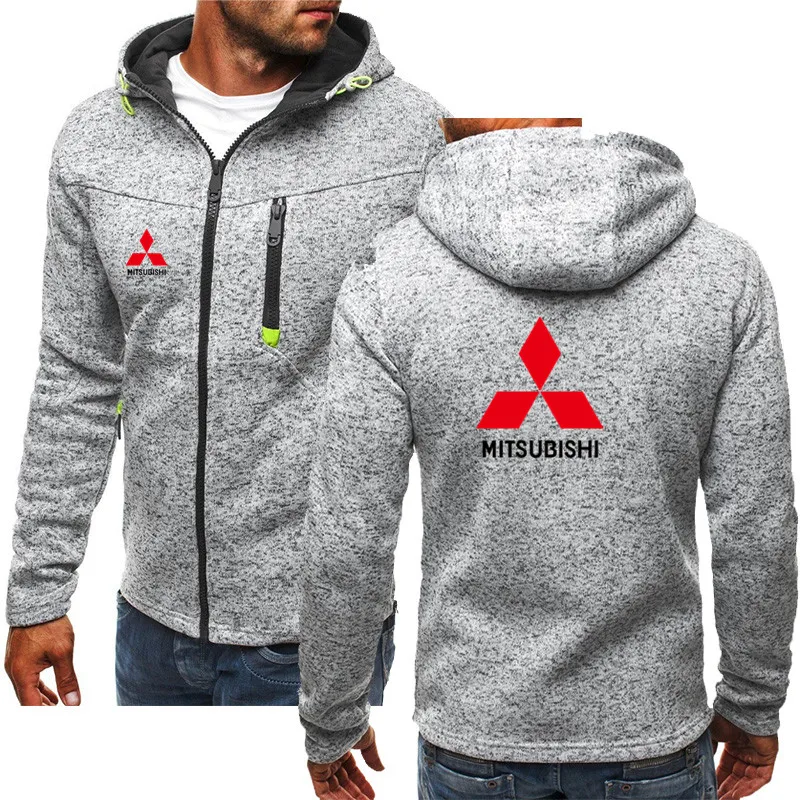 

2021 Hoodie Casual Hooded Coat Spring and Autumn Sportswear Men's MITSUBISHI Car Logo Cardigan Sweatshirt Men's Camouflage
