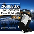 Светодиодный прожектор ZigBee 3,0 Pro, 10 Вт, лм, RGBCCT, уличное освещение IP65, водонепроницаемая лампа, работает с Amazon echo plus SmartThings