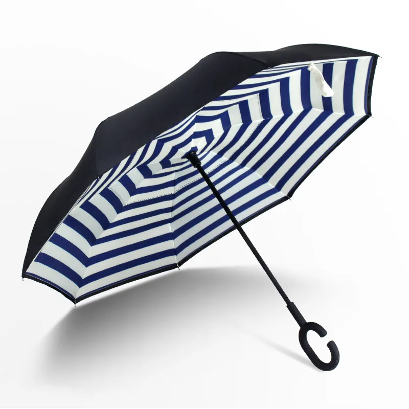 Sunny and Rainy Men Women Anti UV Inverted Umbrella Reverse Night Snow Umbrellas Stand Inside Windproof Folding Double Layer | Дом и сад
