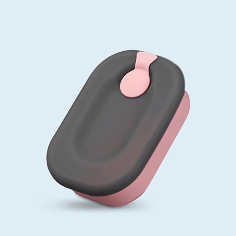 Pink ONEUP переносная коробка для ланча 304 из нержавеющей стали Bento коробка Герметичный пищевой контейнер для пикника школы милый силиконовый японский изолированный - Цвет: Pink
