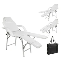 75 adjustable folding beauty bed salon spa pedicure massage tattoo therapy bed split leg chair beauty equipment white with bag