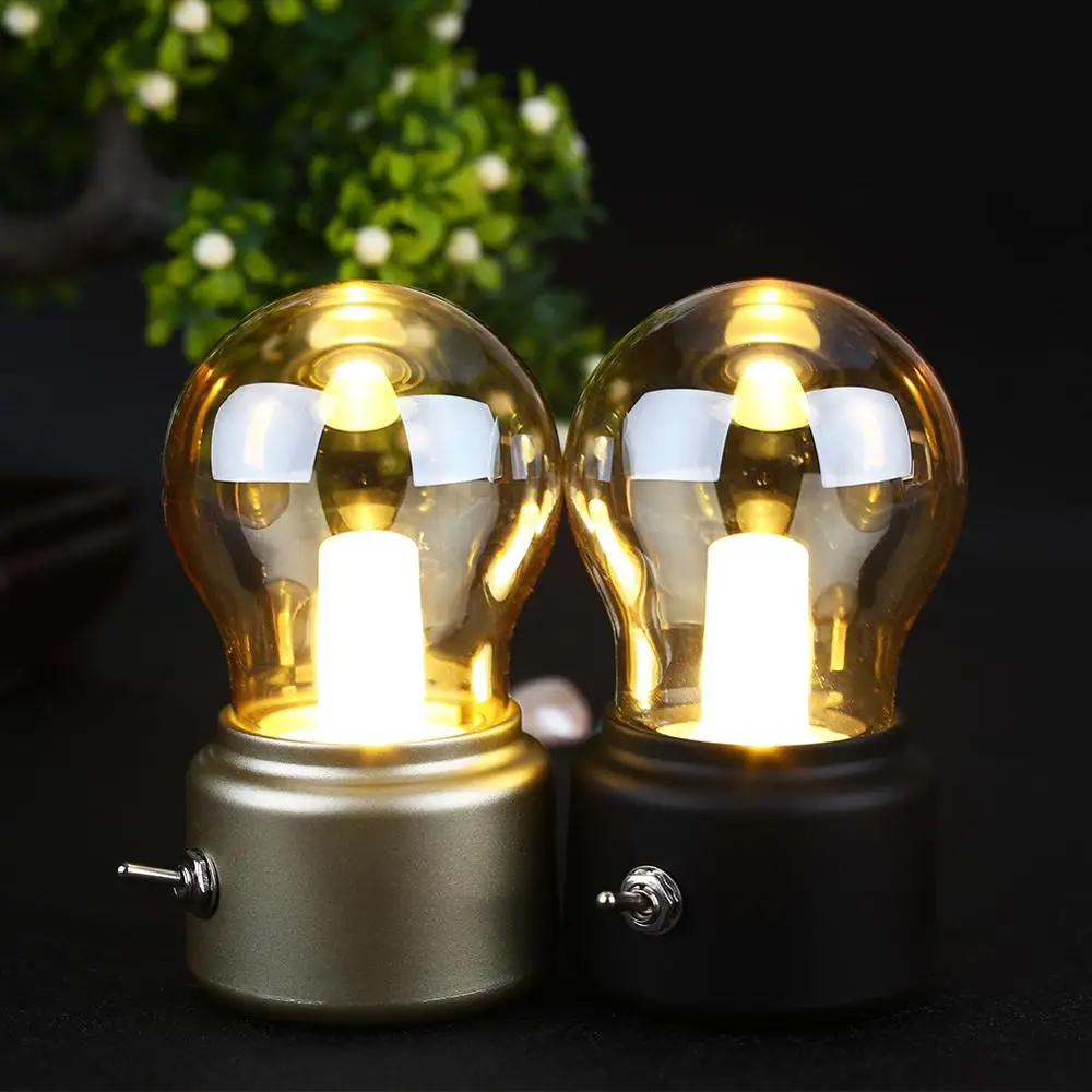 

2021 New Year Led bulb Classical blowing desk lamp decoration light Retro USB Rechargeable Night Light Desk Table LED Lamp