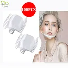 100 шт., прозрачные пластиковые маски для ресторана, унисекс