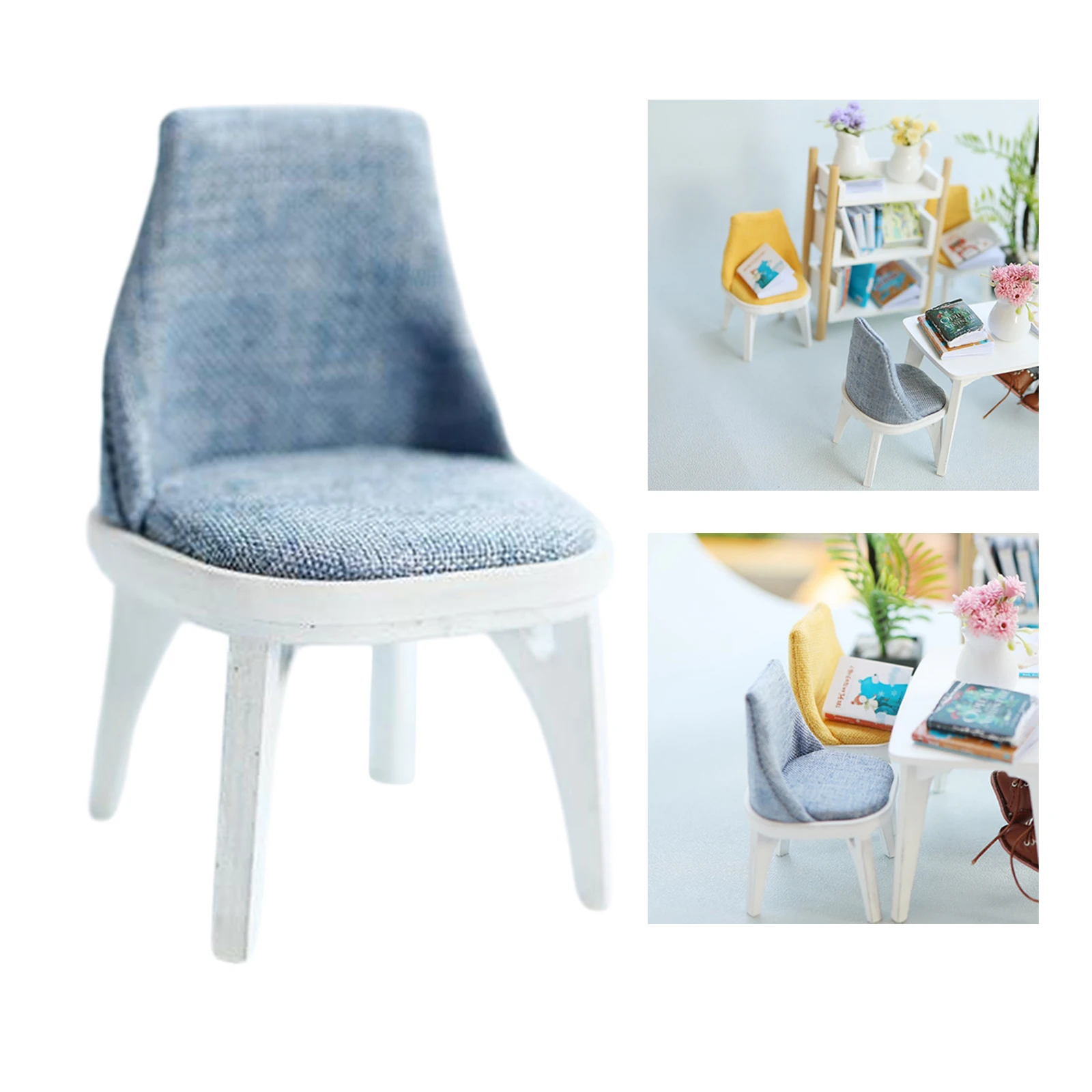 

Масштаб 1/12 кукольный домик стул для столовой ролевые игры сцена жизни Декор АКС детская игрушка, синий