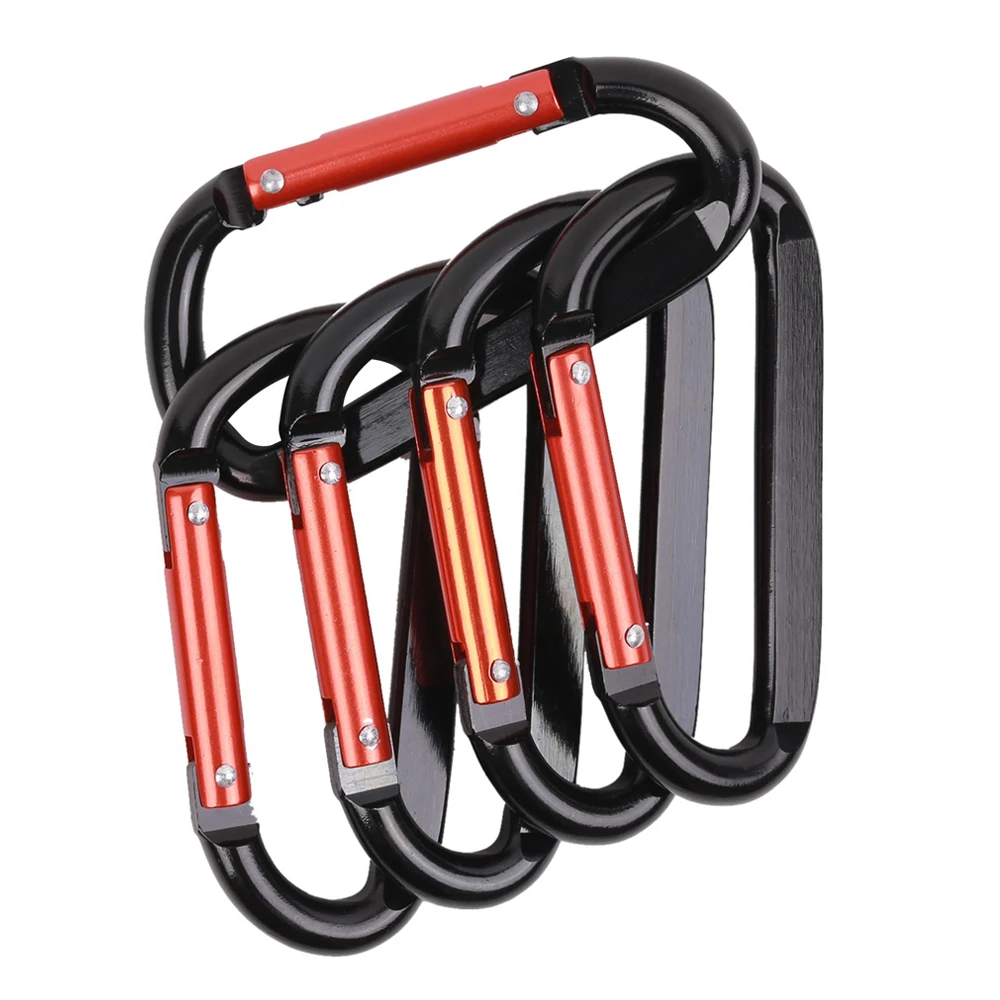 

5Pcs Aluminum Alloy Carabiner Kattle Buckle D Shape Buckle Survival Keychain Carabiner Hook Clip Camping Equipment EDC Buckles