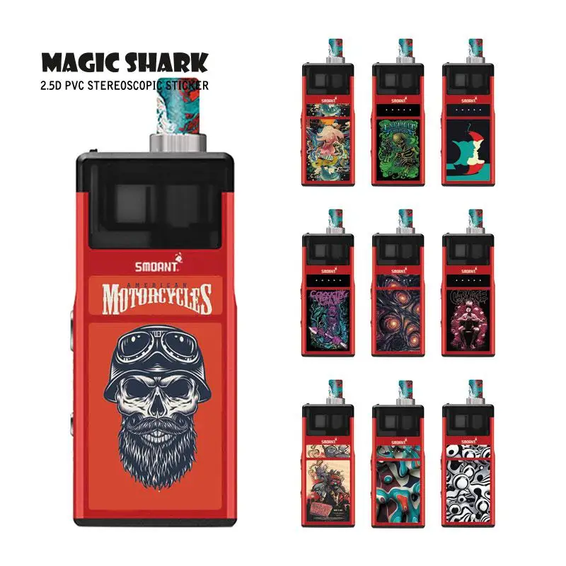 Magic Shark ПВХ 2.5D мотоцикл яд зомби Супер Марио Череп стильный футляр для вейпа