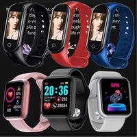 new square colored rubber smartwatch exercise bracelet step count heart rate blood pressure electronic bracelet