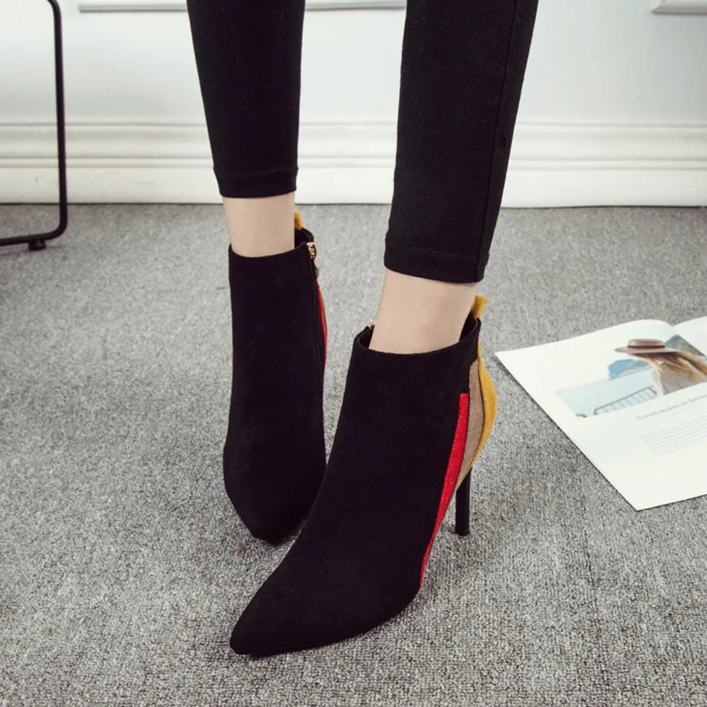 SAGACE High Heel Ankle Boots Sexy Charm Women Elegant Pointed Toe Booties Shoes Ladies Thin Super | Обувь