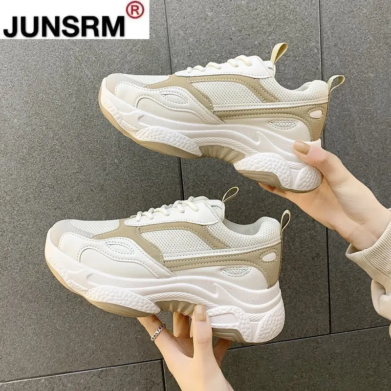

Women's Shoes Comfortable Breathable Mesh Casual Shoes Spring Women's Color Matching Lace-up Non-slip Wear-resistant Sneakers